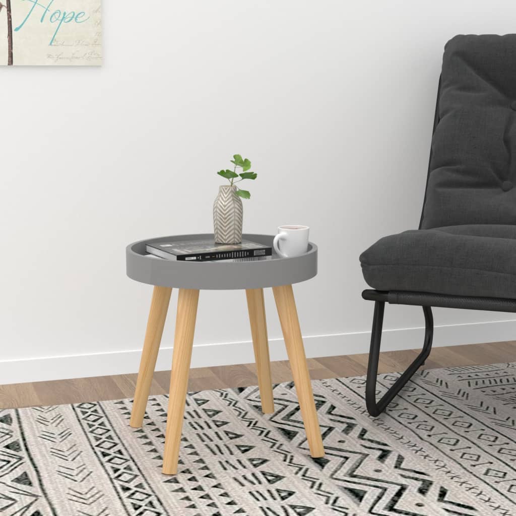 Berkfield Side Table Grey 38x38x40 cm Engineered Wood&Solid Wood Pine