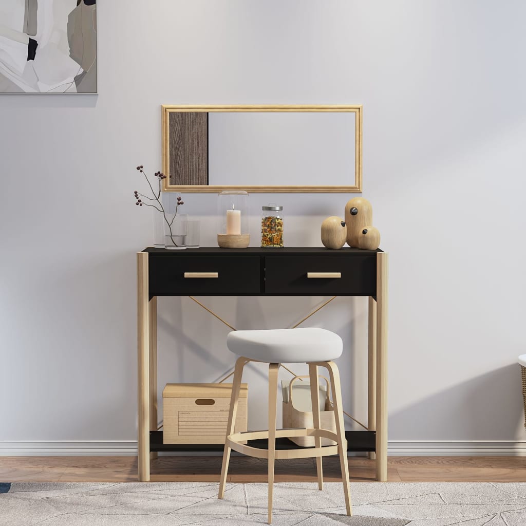 Berkfield Console Table Black 82x38x75 cm Engineered Wood