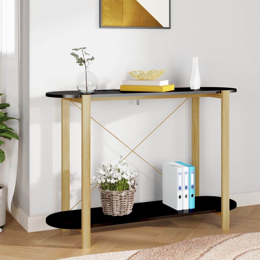 Berkfield Console Table Black 110x38x75 cm Engineered Wood