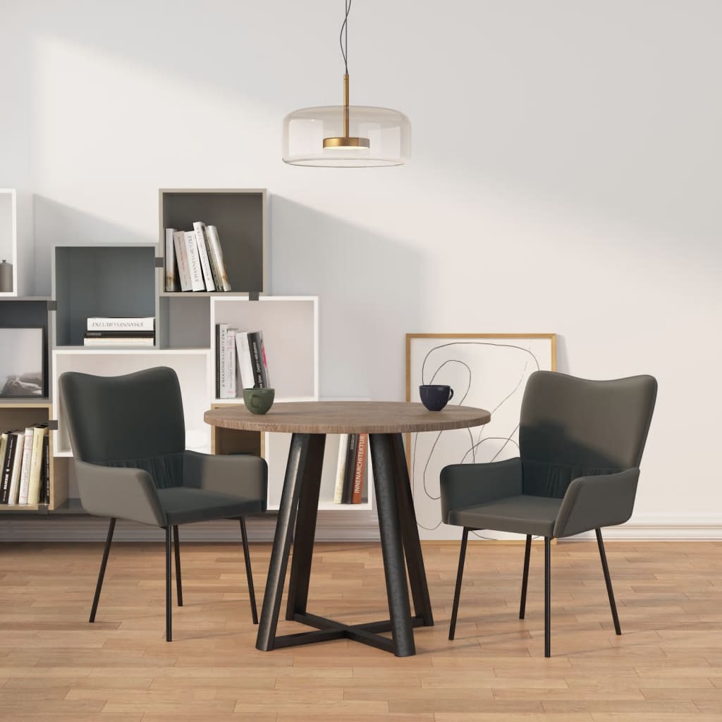 Berkfield Dining Chairs 2 pcs Dark Grey Velvet