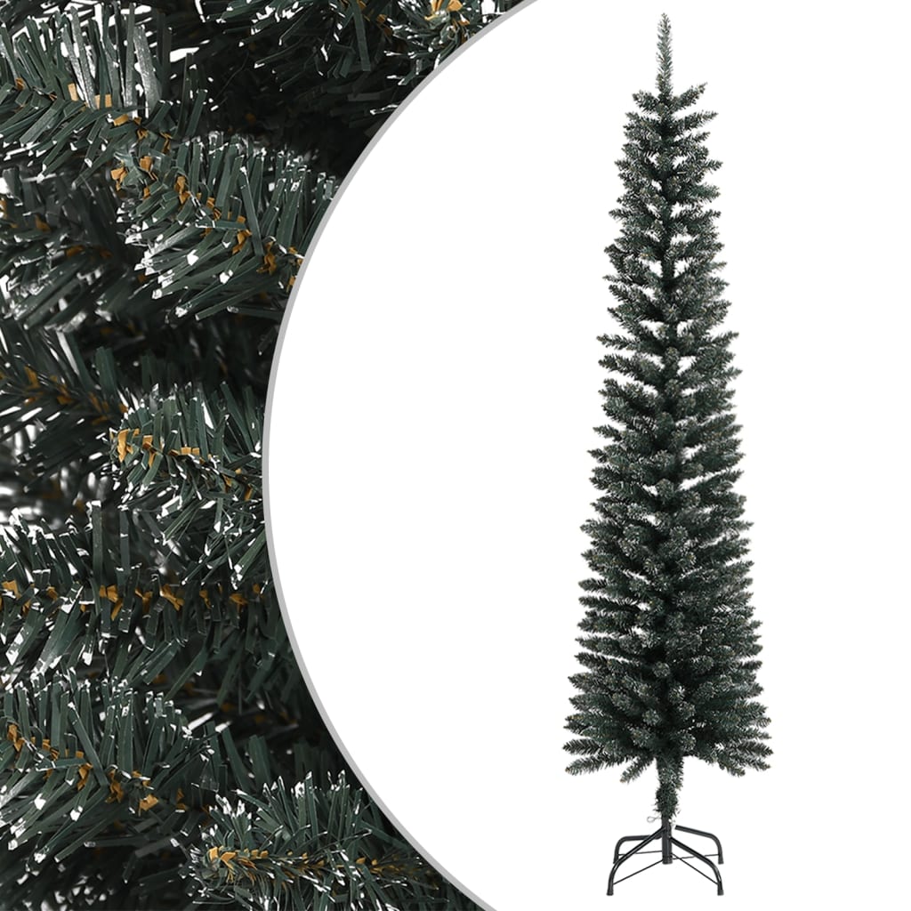 Berkfield Artificial Slim Christmas Tree with Stand Green 240 cm PVC