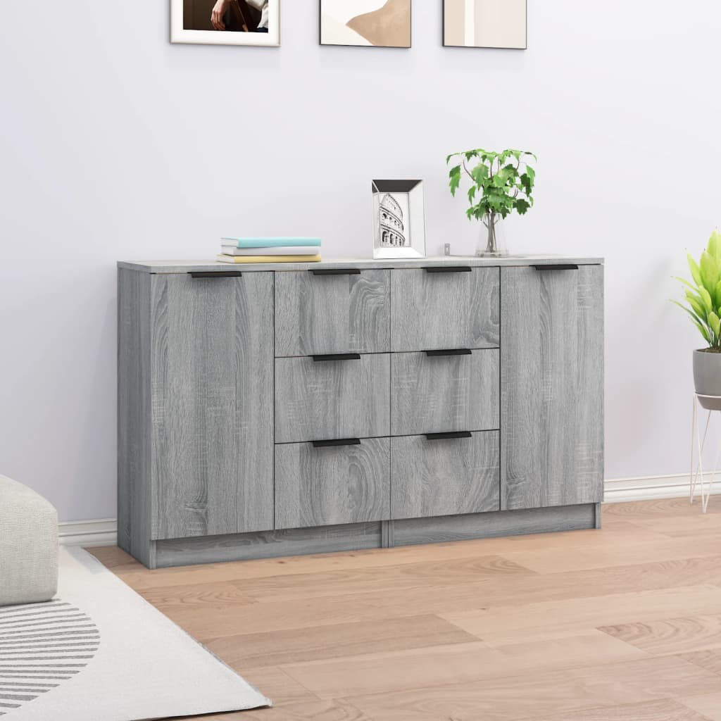 Berkfield Sideboards 2 pcs Grey Sonoma 60x30x70 cm Engineered Wood