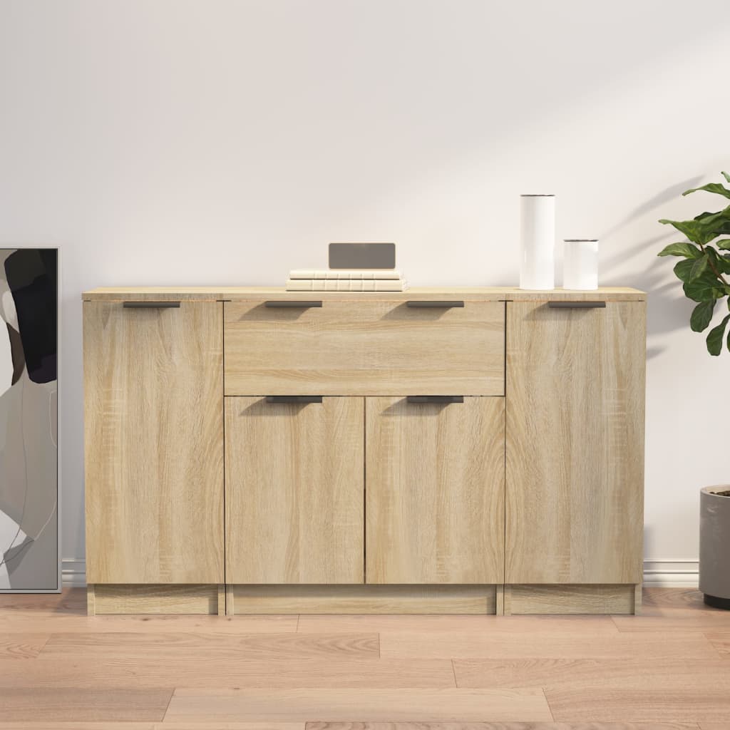 Berkfield Sideboards 3 pcs Sonoma Oak Engineered Wood