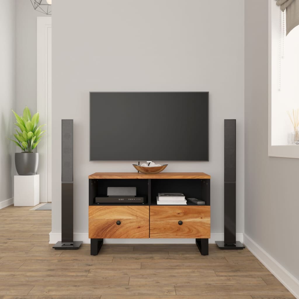 Berkfield TV Cabinet 70x33x46cm Solid Wood Acacia