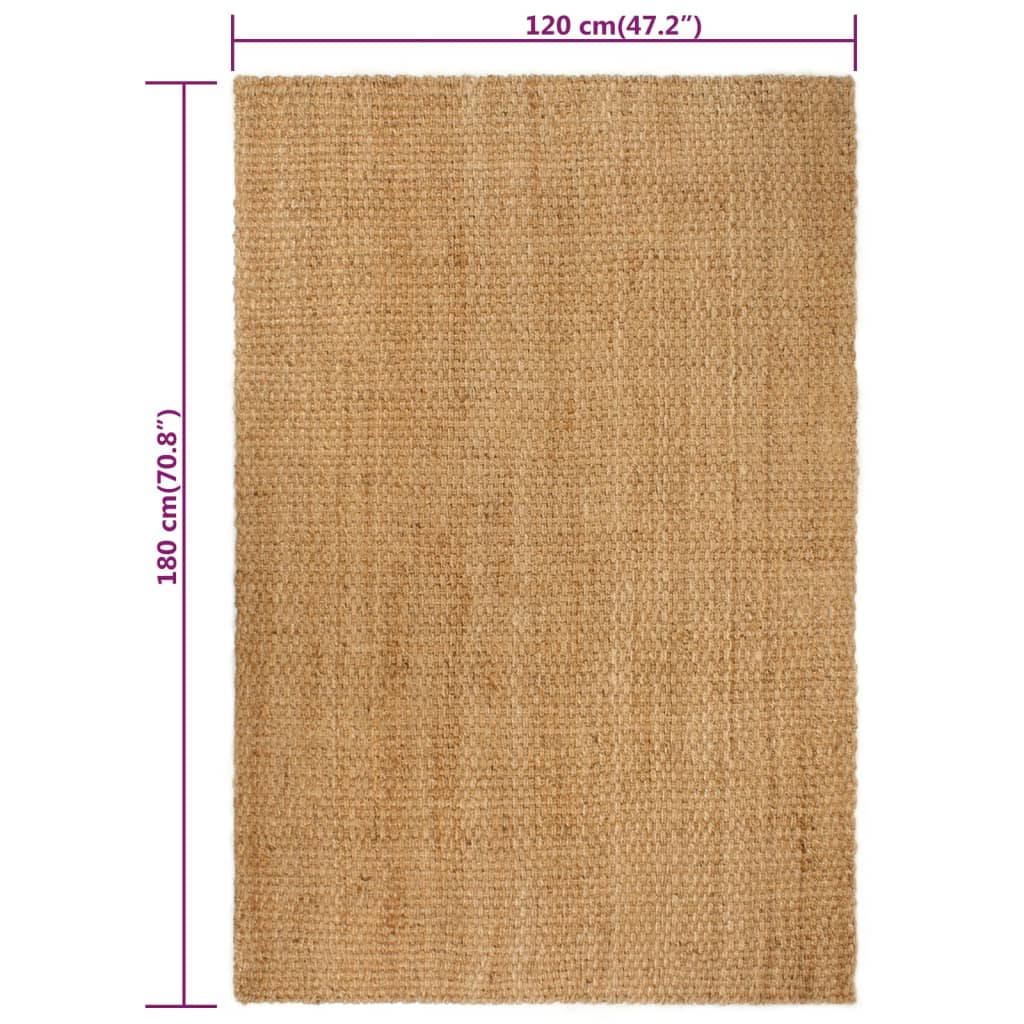 Berkfield Rug Rectangular Natural 120x180 cm Jute