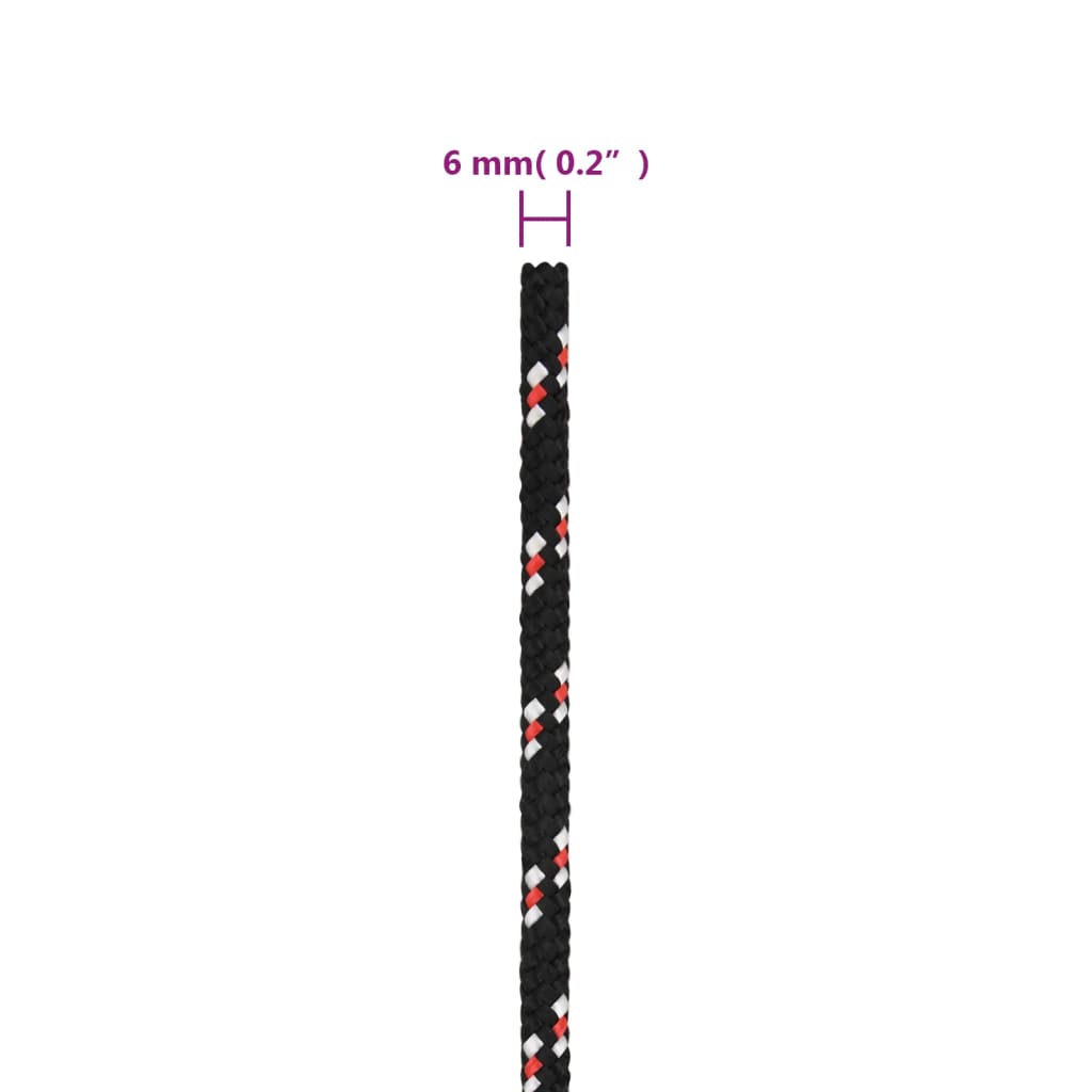 Berkfield Boat Rope Black 6 mm 50 m Polypropylene