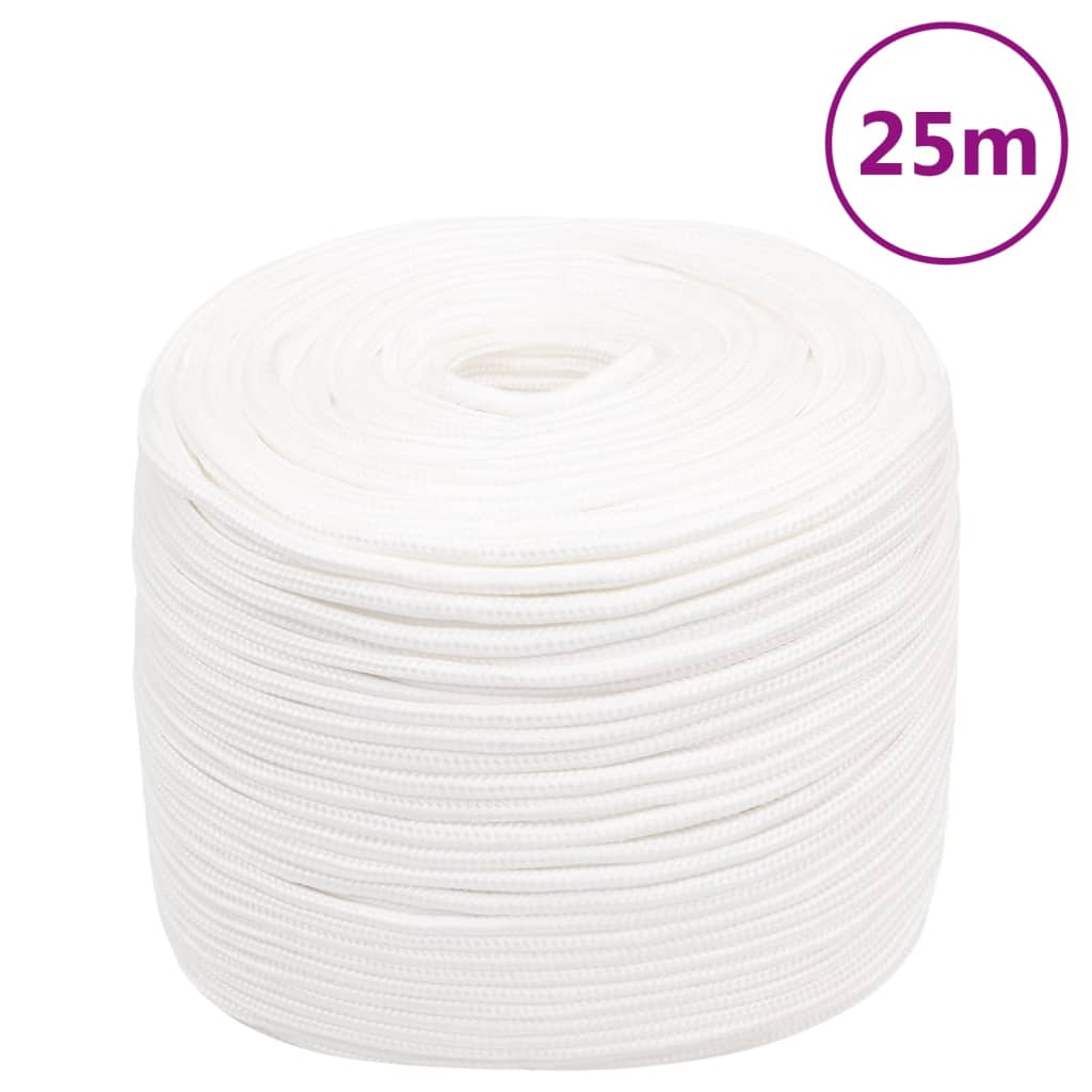 Berkfield Boat Rope Full White 10 mm 25 m Polypropylene