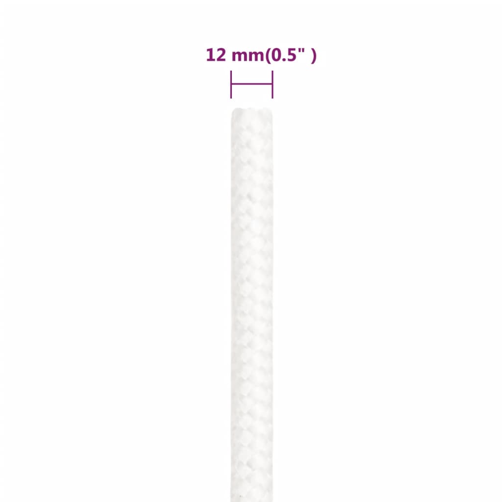 Berkfield Boat Rope Full White 12 mm 25 m Polypropylene