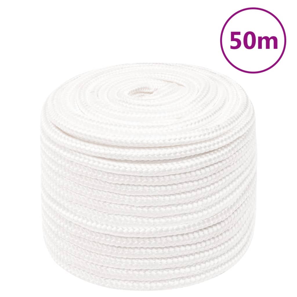Berkfield Boat Rope Full White 14 mm 50 m Polypropylene