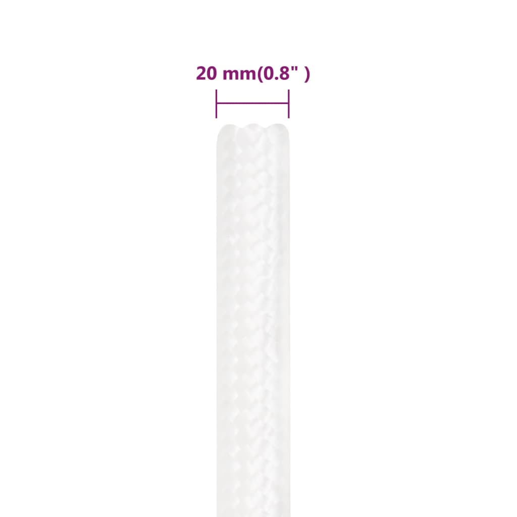 Berkfield Boat Rope Full White 20 mm 25 m Polypropylene