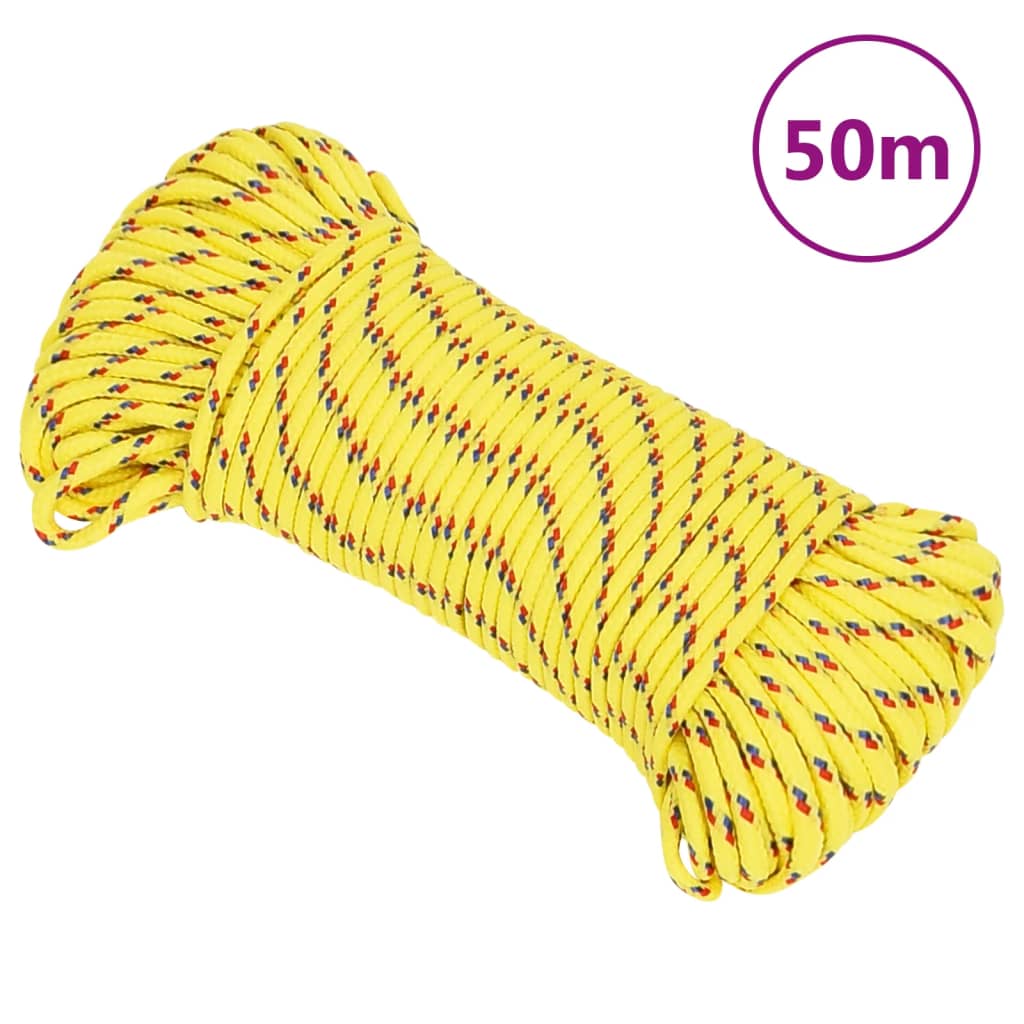 Berkfield Boat Rope Yellow 3 mm 50 m Polypropylene