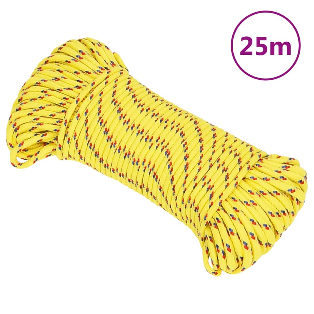 Berkfield Boat Rope Yellow 5 mm 25 m Polypropylene