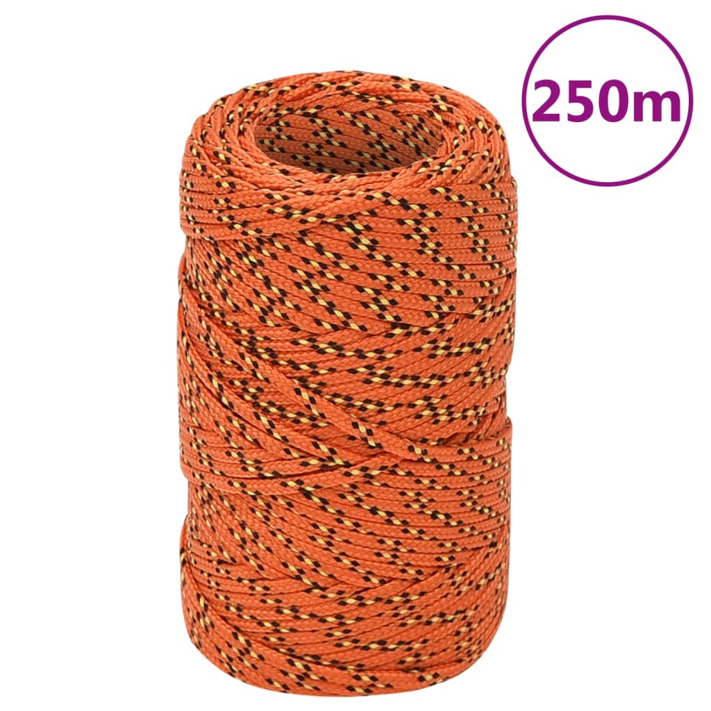 Berkfield Boat Rope Orange 2 mm 250 m Polypropylene