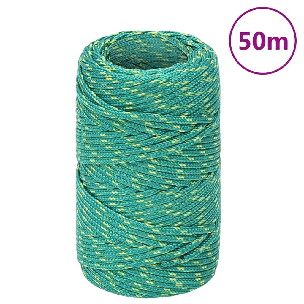 Berkfield Boat Rope Green 2 mm 50 m Polypropylene