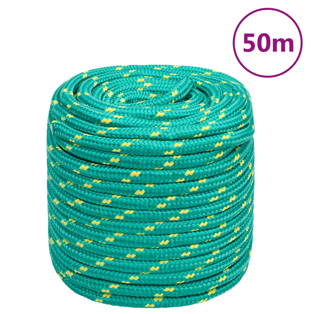 Berkfield Boat Rope Green 16 mm 50 m Polypropylene