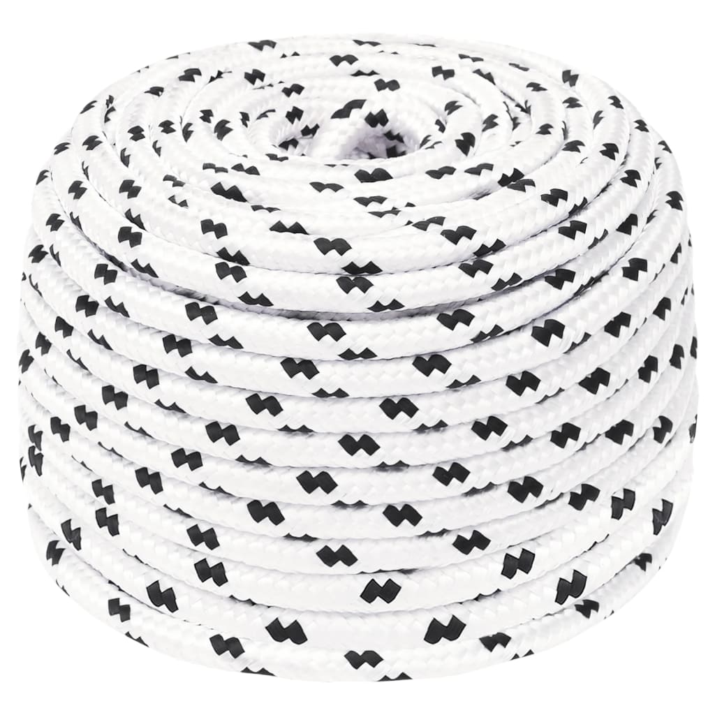 Berkfield Braided Boat Rope White 8 mmx100 m Polyester