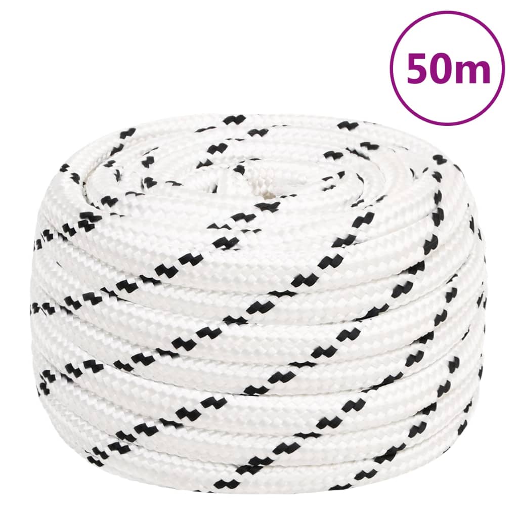 Berkfield Braided Boat Rope White 16 mmx50 m Polyester