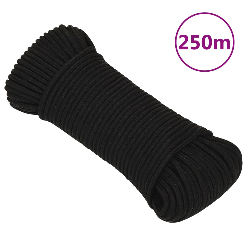 Berkfield Work Rope Black 5 mm 250 m Polyester