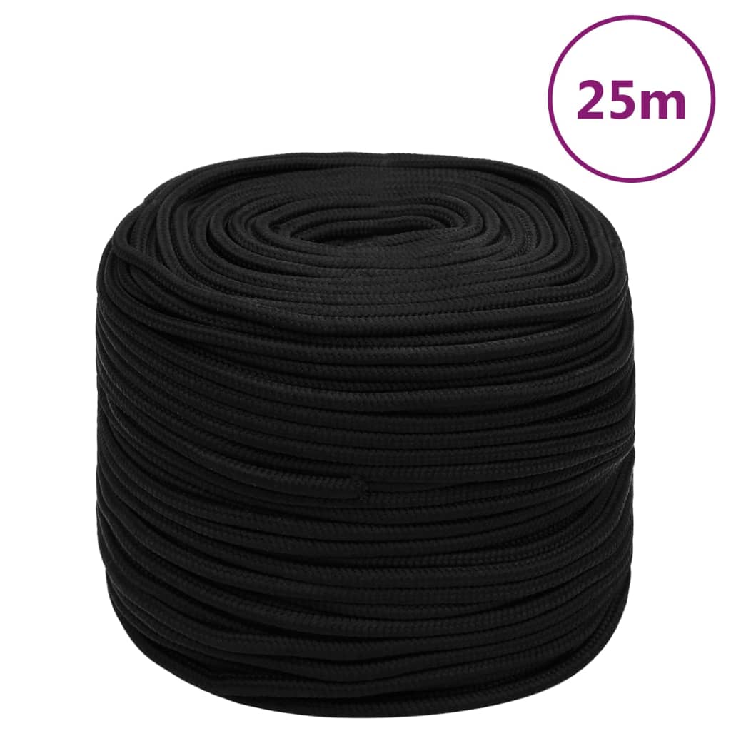 Berkfield Work Rope Black 10 mm 25 m Polyester