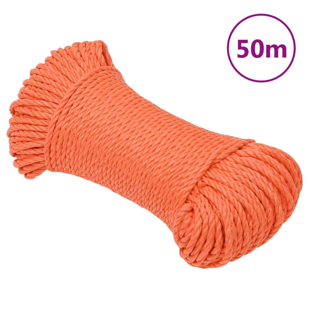 Berkfield Work Rope Orange 8 mm 50 m Polypropylene