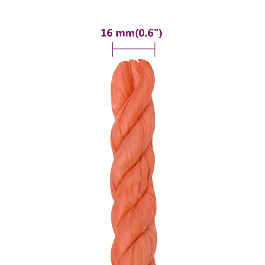 Berkfield Work Rope Orange 16 mm 25 m Polypropylene