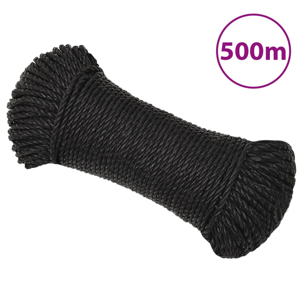 Berkfield Work Rope Black 3 mm 500 m Polypropylene