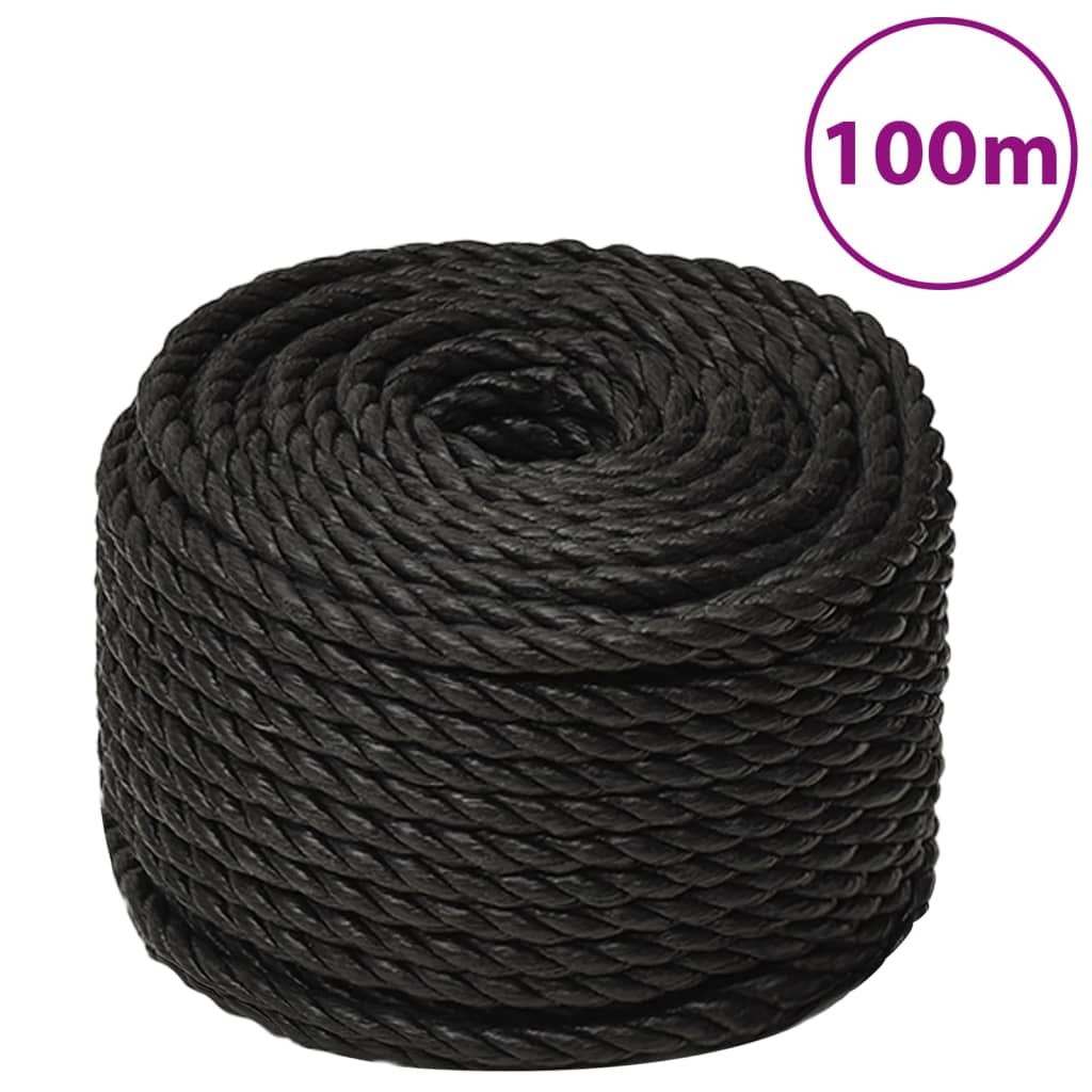 Berkfield Work Rope Black 14 mm 100 m Polypropylene