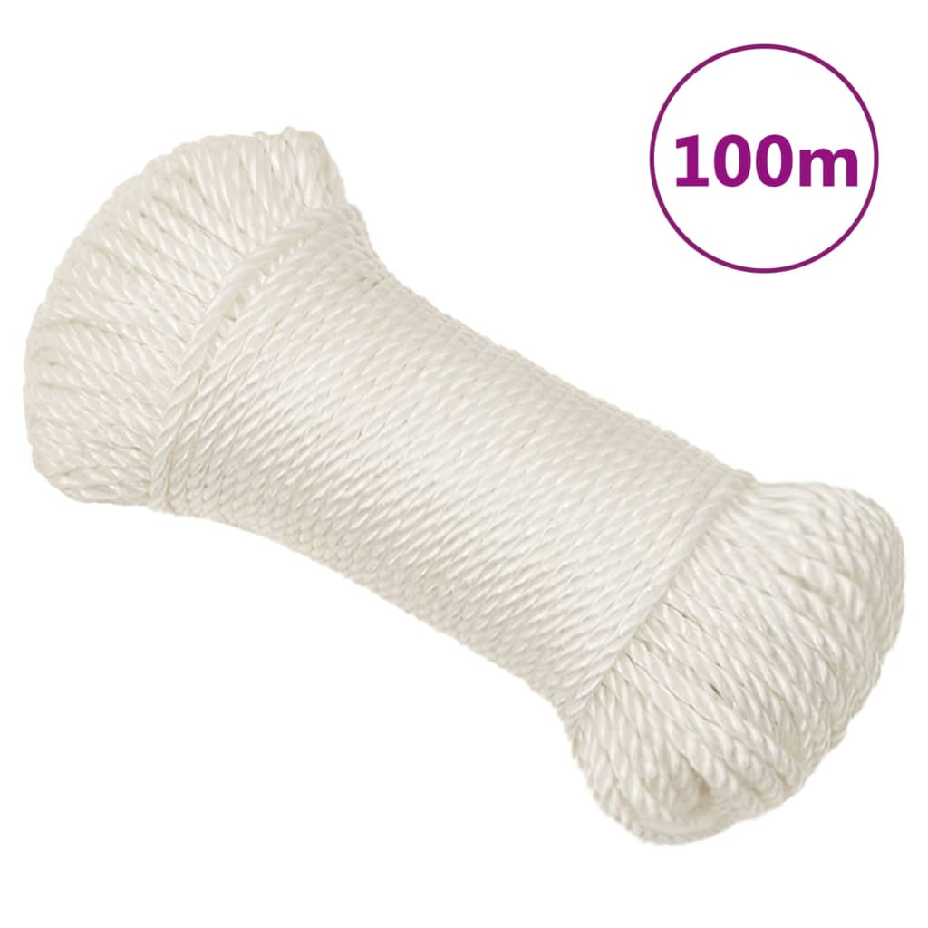 Berkfield Work Rope White 8 mm 100 m Polypropylene