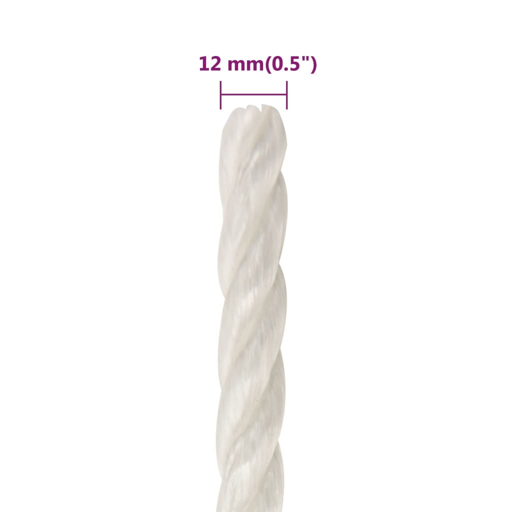 Berkfield Work Rope White 12 mm 500 m Polypropylene