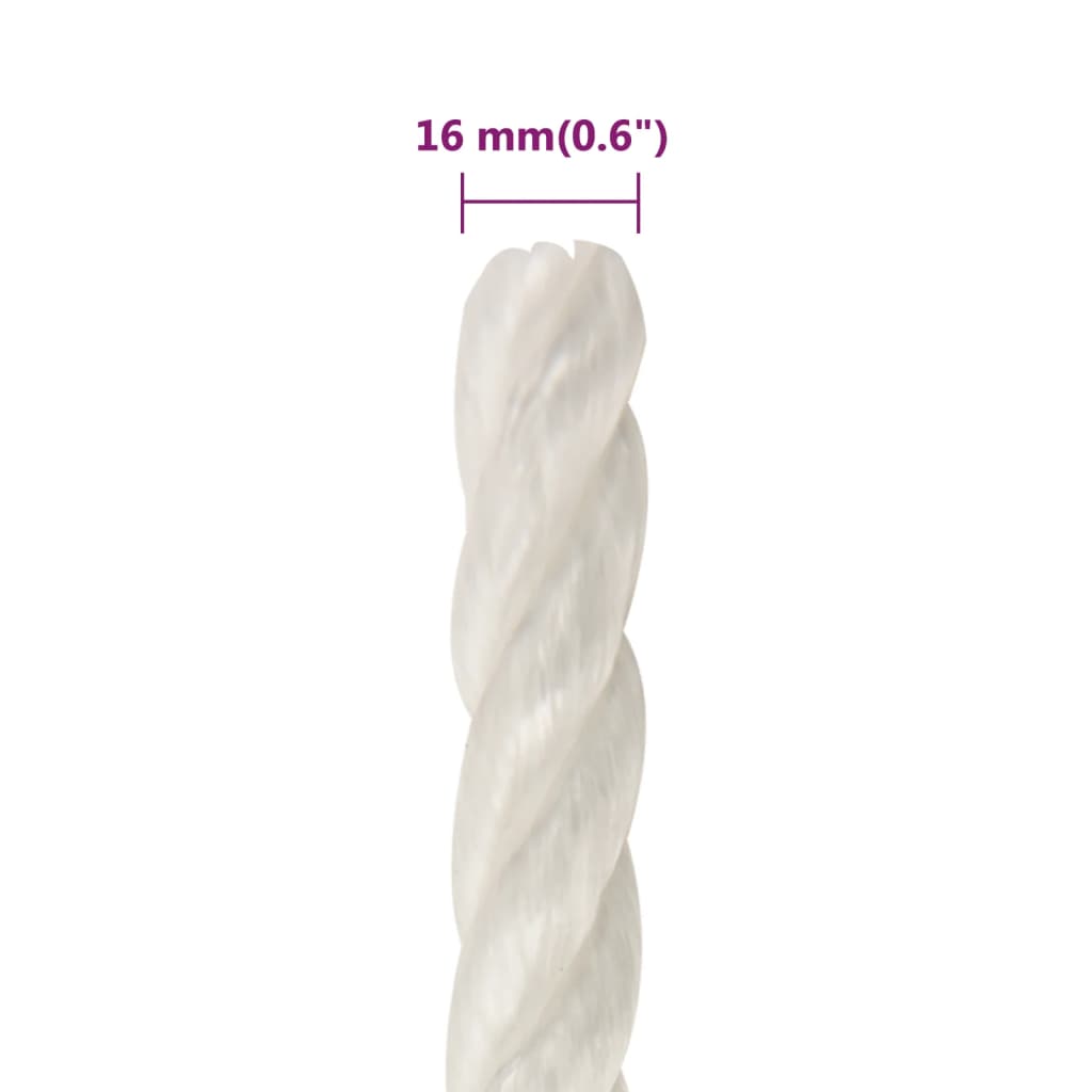 Berkfield Work Rope White 16 mm 250 m Polypropylene