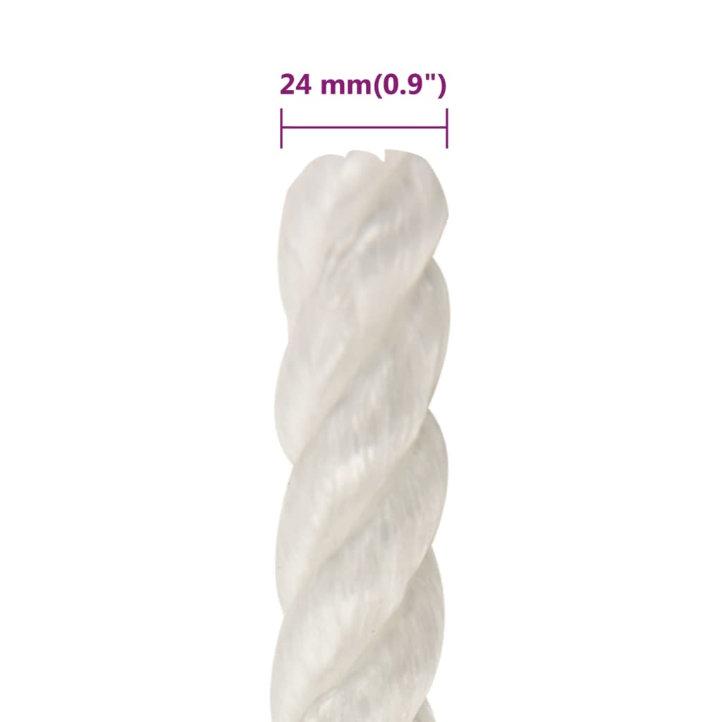 Berkfield Work Rope White 24 mm 25 m Polypropylene
