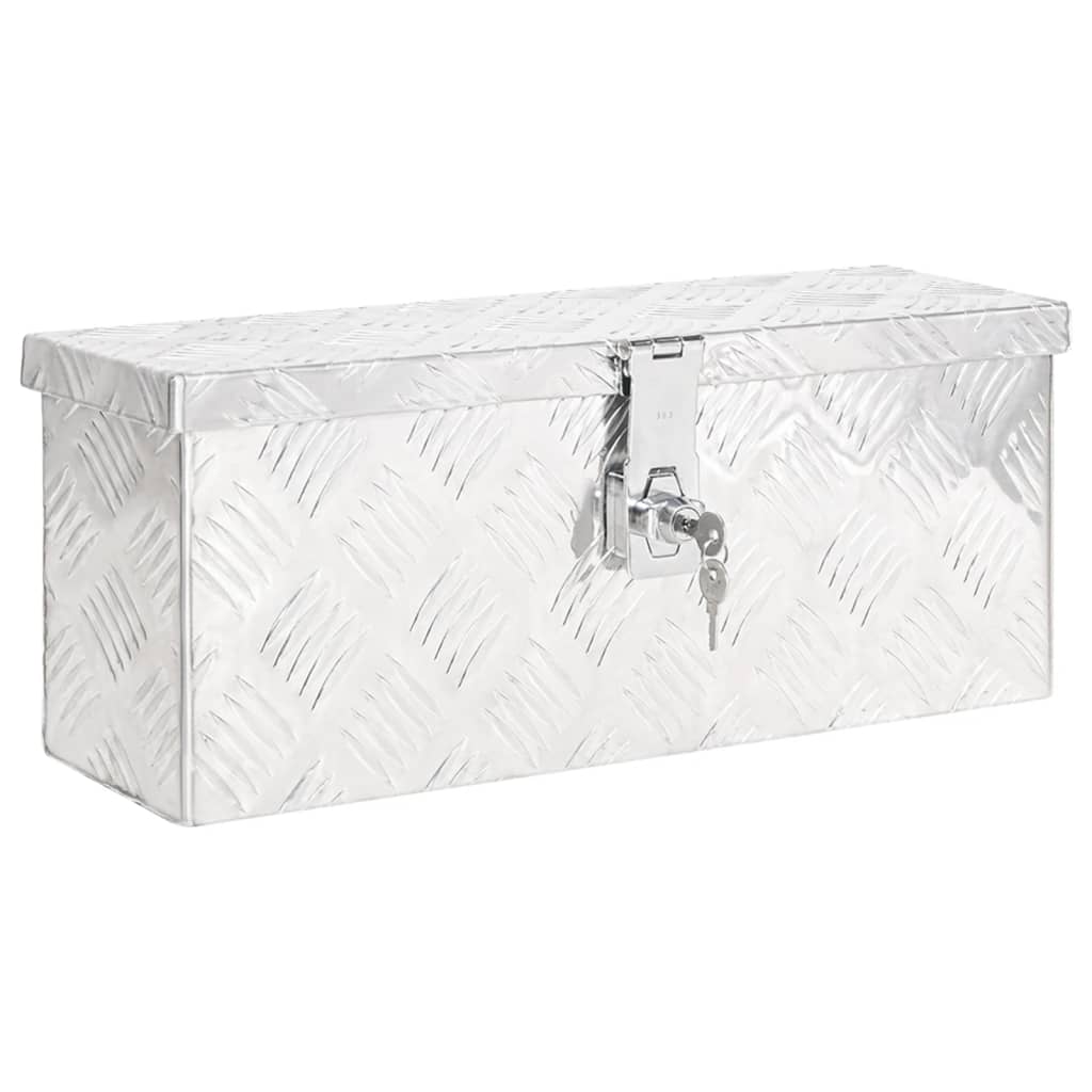 Berkfield Storage Box Silver 50x15x20.5 Aluminium