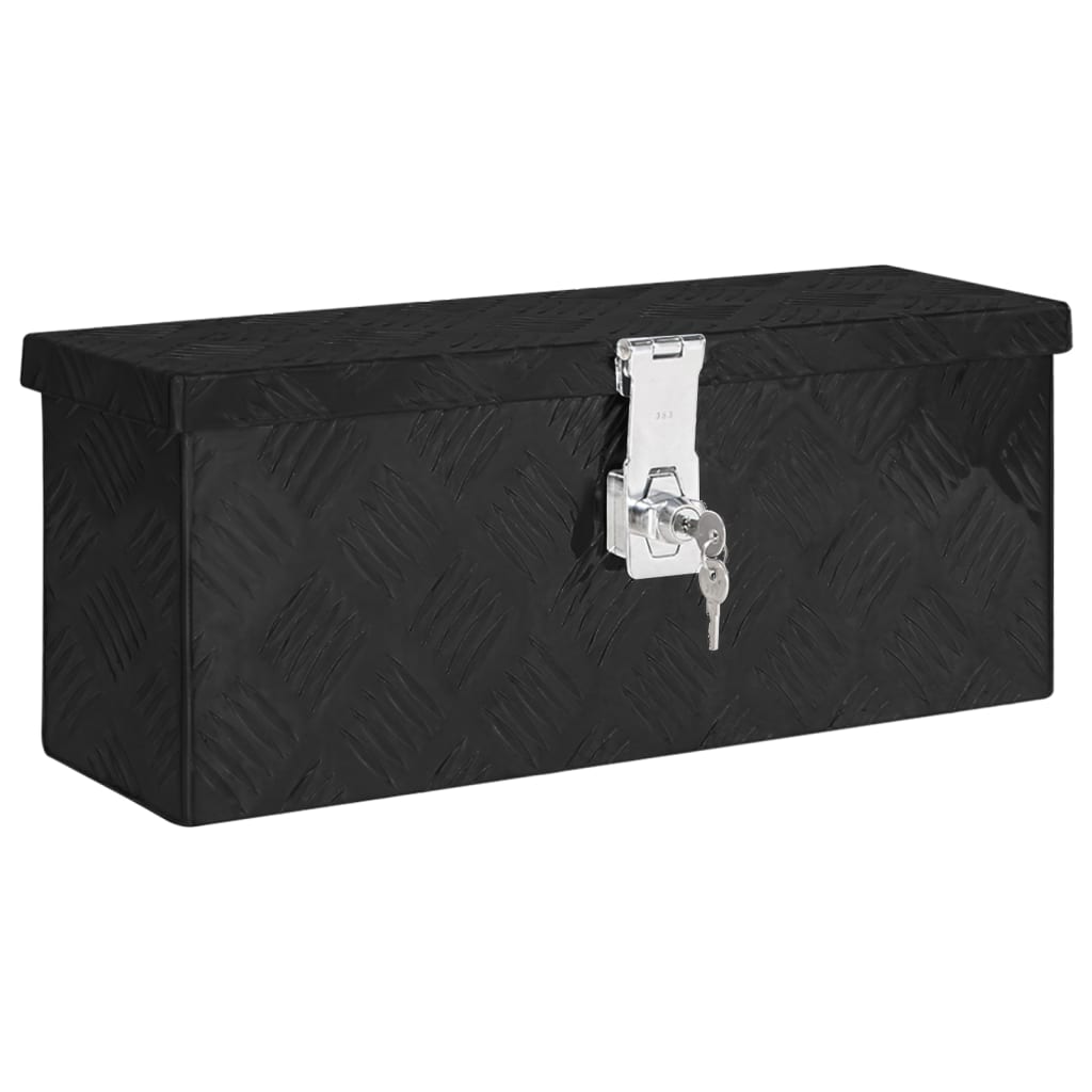 Berkfield Storage Box Black 50x15x20.5 Aluminium