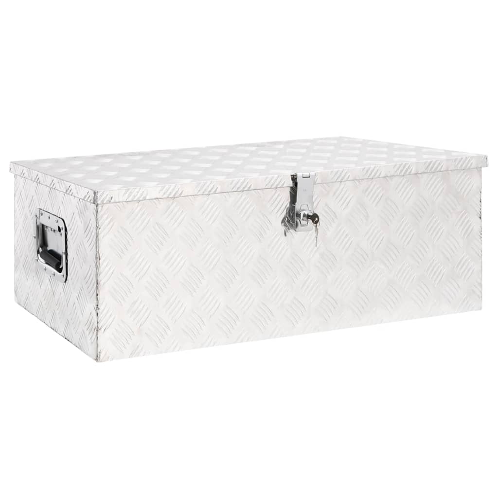 Berkfield Storage Box Silver 90x47x33.5 cm Aluminium