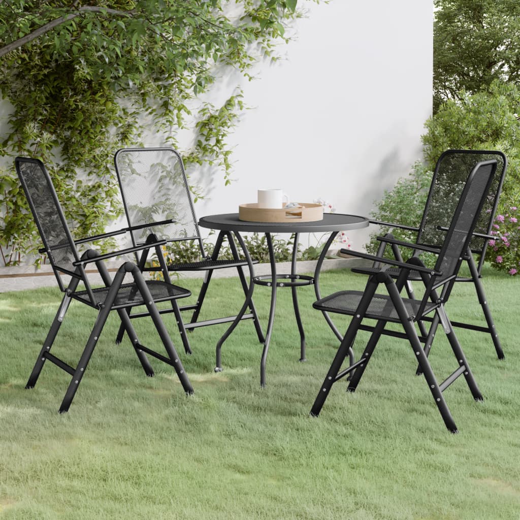 Berkfield 5 Piece Garden Dining Set Expanded Metal Mesh Anthracite