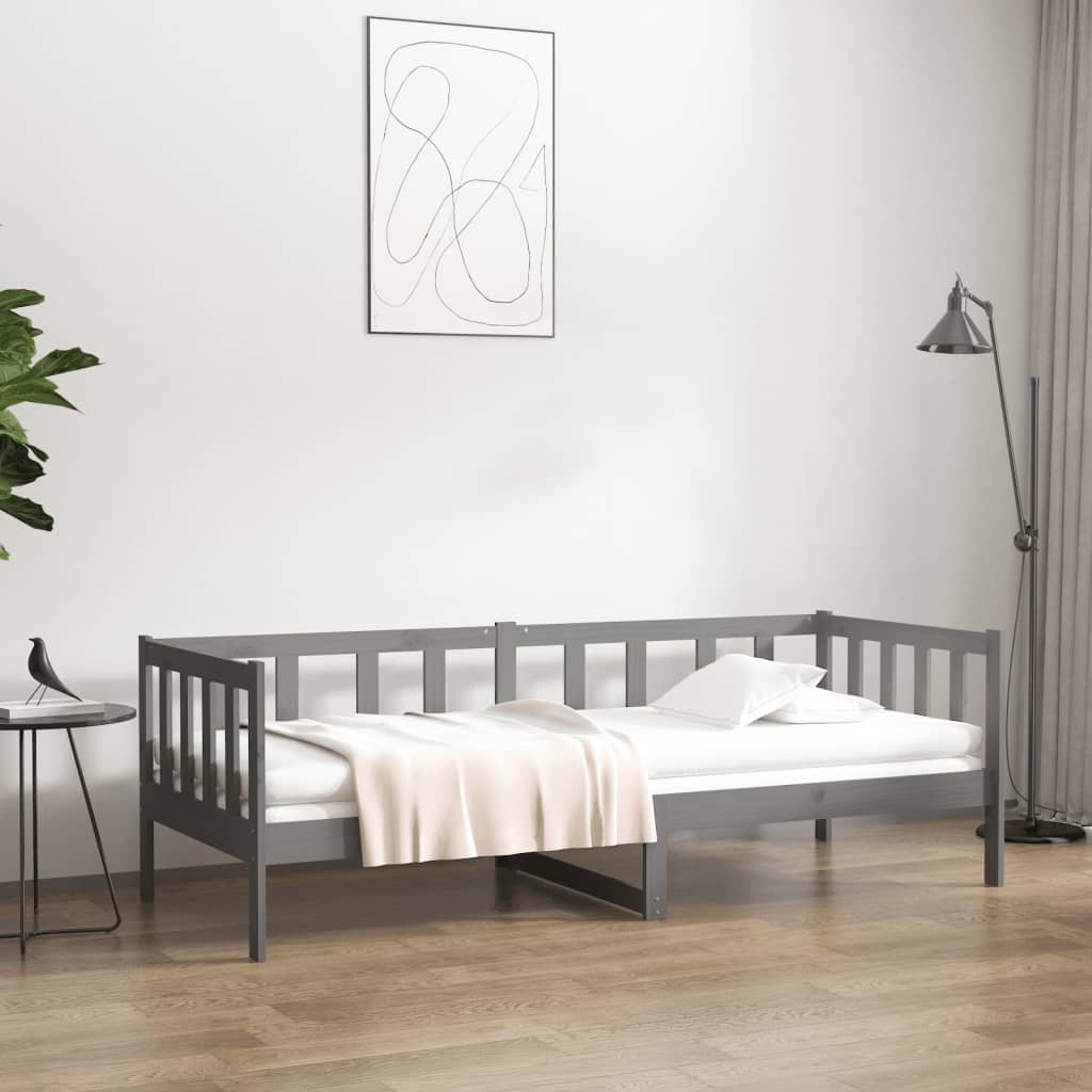 Berkfield Day Bed Grey 90x190 cm Solid Wood Pine