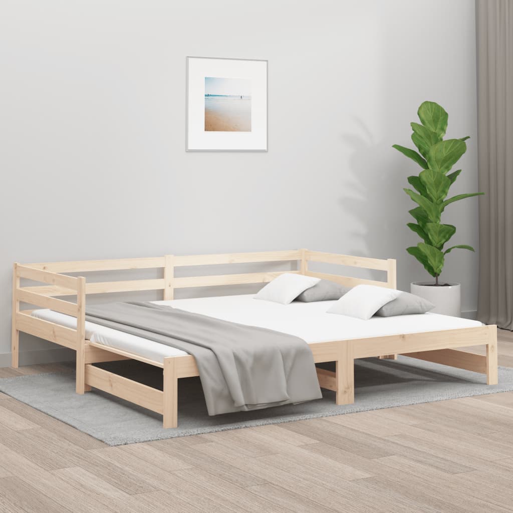 Berkfield Pull-out Day Bed 2x(80x200) cm Solid Wood Pine