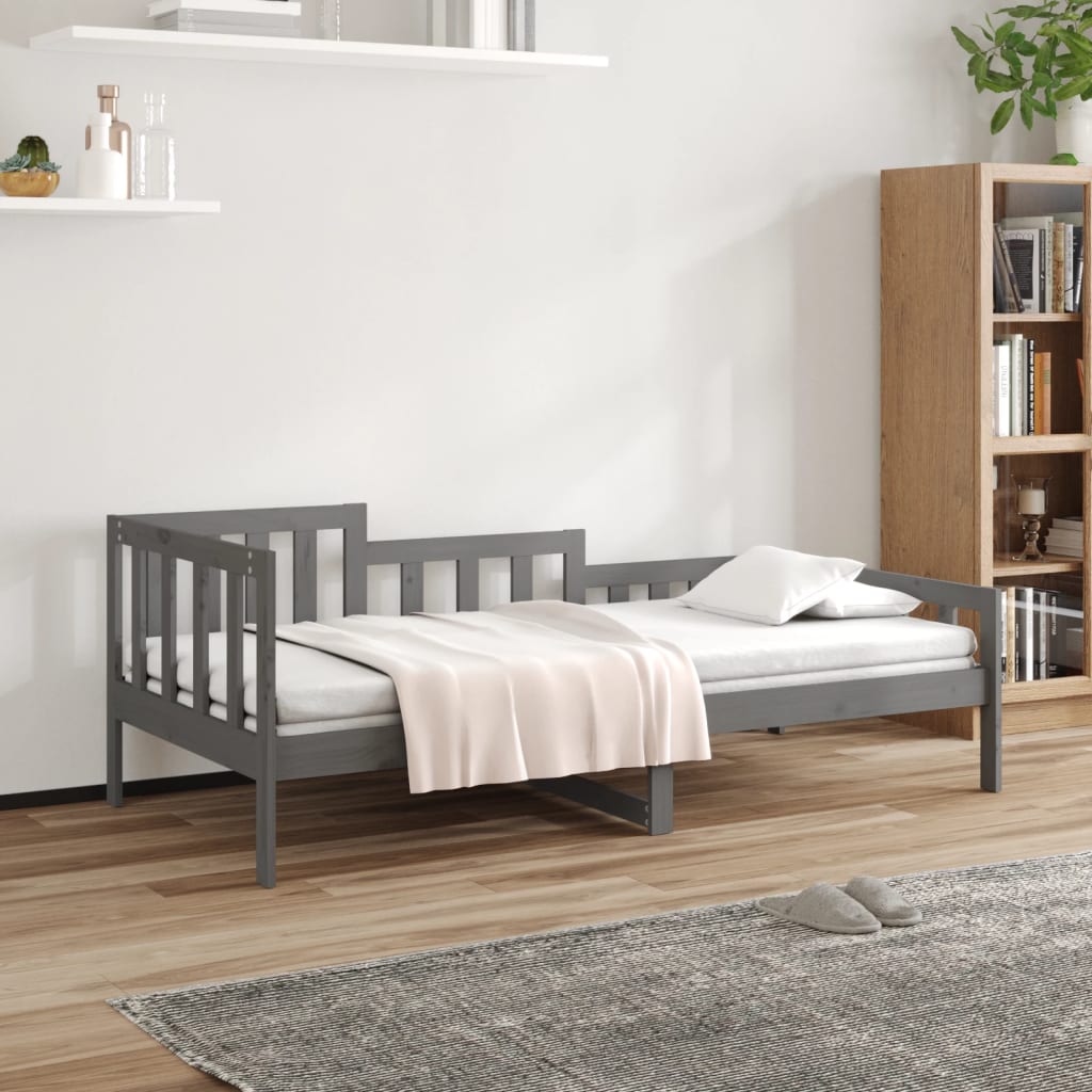 Berkfield Day Bed Grey 90x190 cm Solid Wood Pine