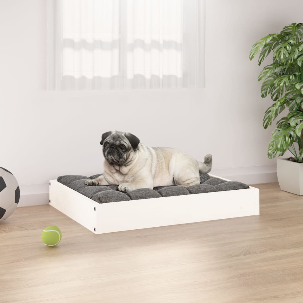 Berkfield Dog Bed White 61.5x49x9 cm Solid Wood Pine