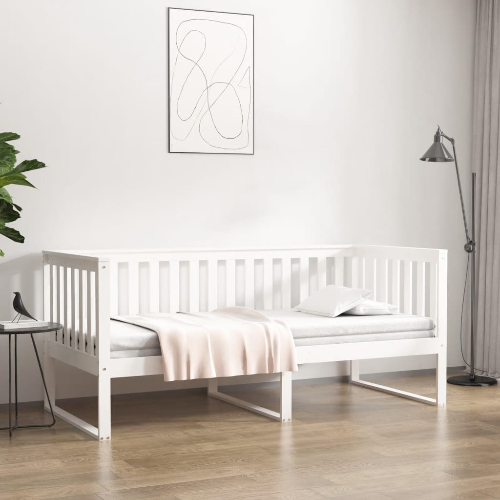 Berkfield Day Bed White 90x190 cm Solid Wood Pine