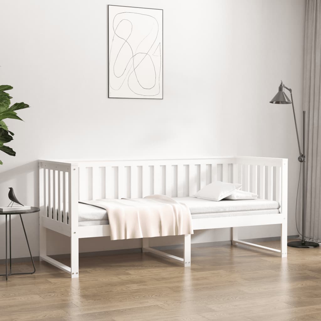 Berkfield Day Bed White 75x190 cm Solid Wood Pine