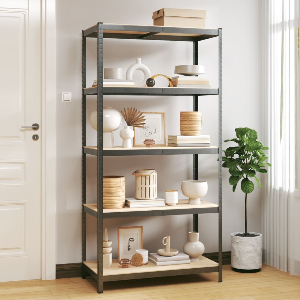 Berkfield 5-Layer Heavy-duty Shelf Grey Steel&Engineered Wood