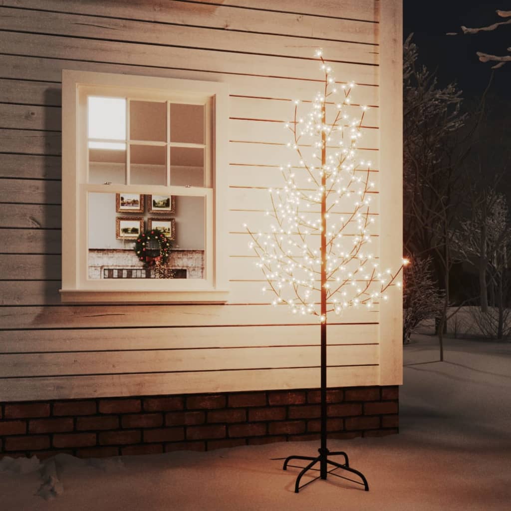 Berkfield Cherry Blossom LED Tree Warm White 220 LEDs 220 cm