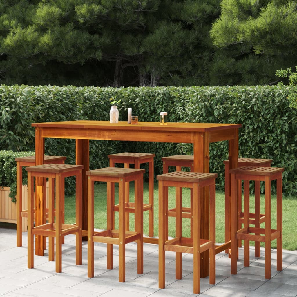 Berkfield Bar Stools 8 pcs Solid Wood Acacia