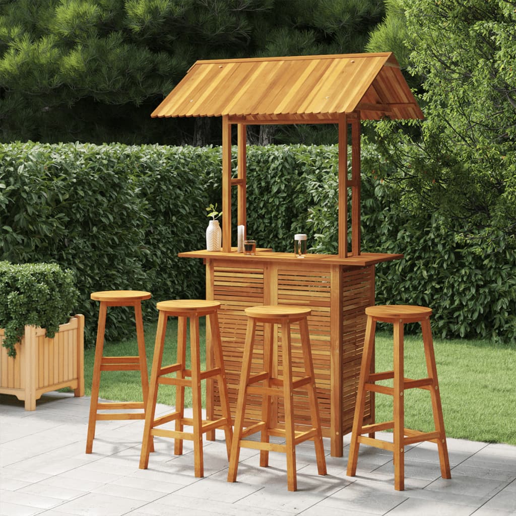 Berkfield 5 Piece Garden Bar Set Solid Wood Acacia