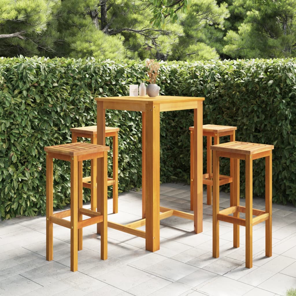 Berkfield 5 Piece Garden Bar Set Solid Acacia Wood