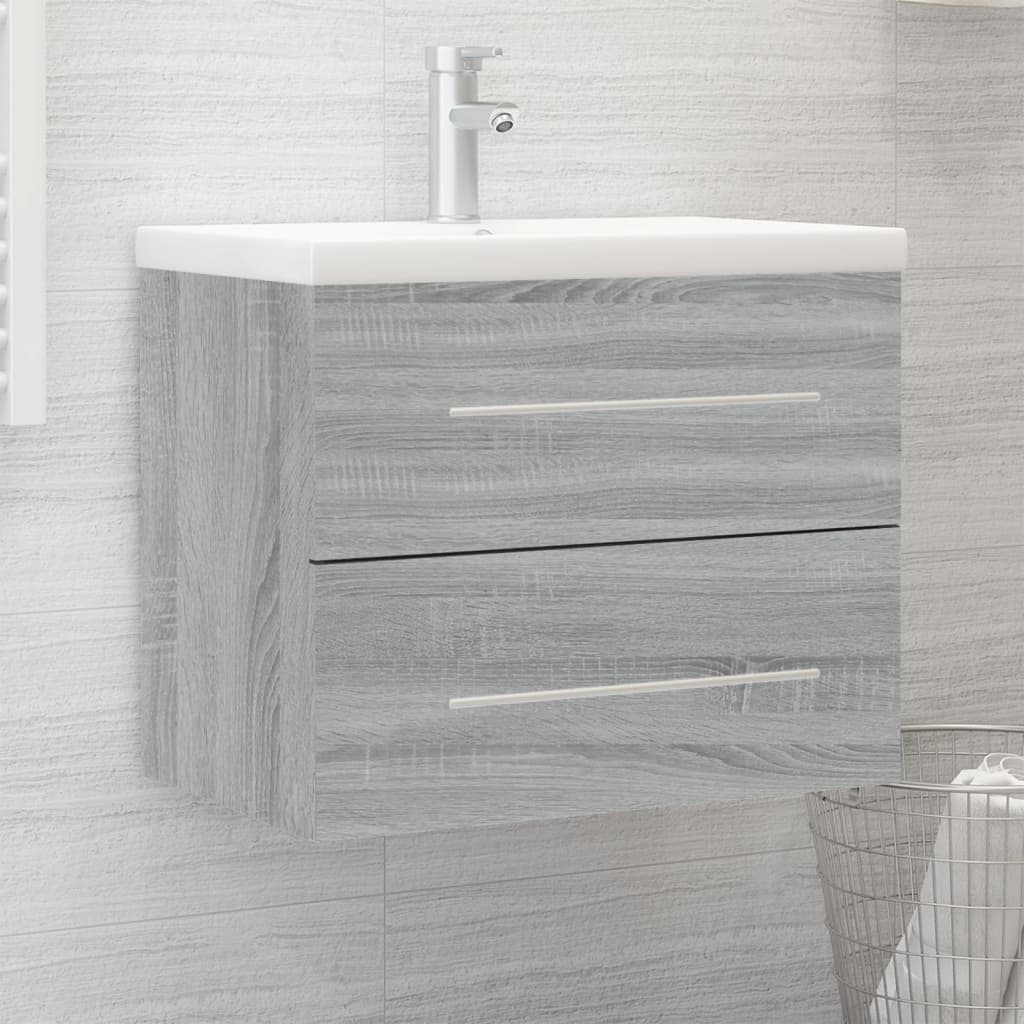 Berkfield Sink Cabinet with Built-in Basin Grey Sonoma Engineered Wood