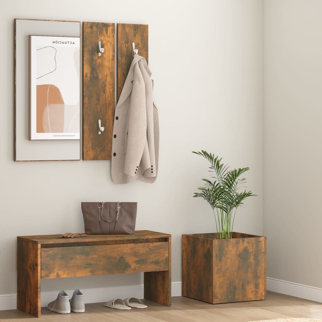 Berkfield Hallway Furniture Set Smoked Oak Engineered Wood