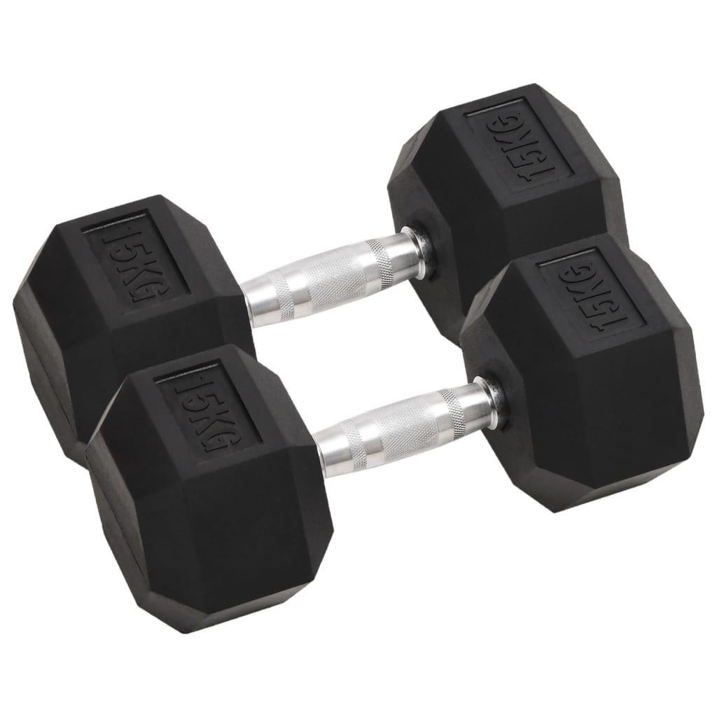Berkfield Dumbbells 2 pcs 30 kg Cast Iron