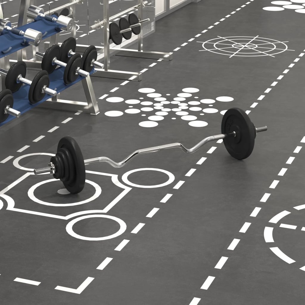 Berkfield Barbell with Plates Set 30 kg Cast Iron & Chrome Plated Steel